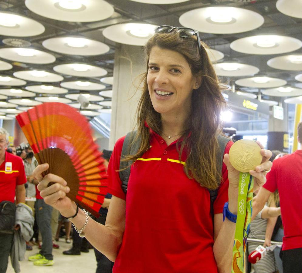 A su llegada al Aeropuerto Adolfo Suárez Madrid-Barajas tras participar en los Juegos Olímpicos de Río (agosto, 2016). 