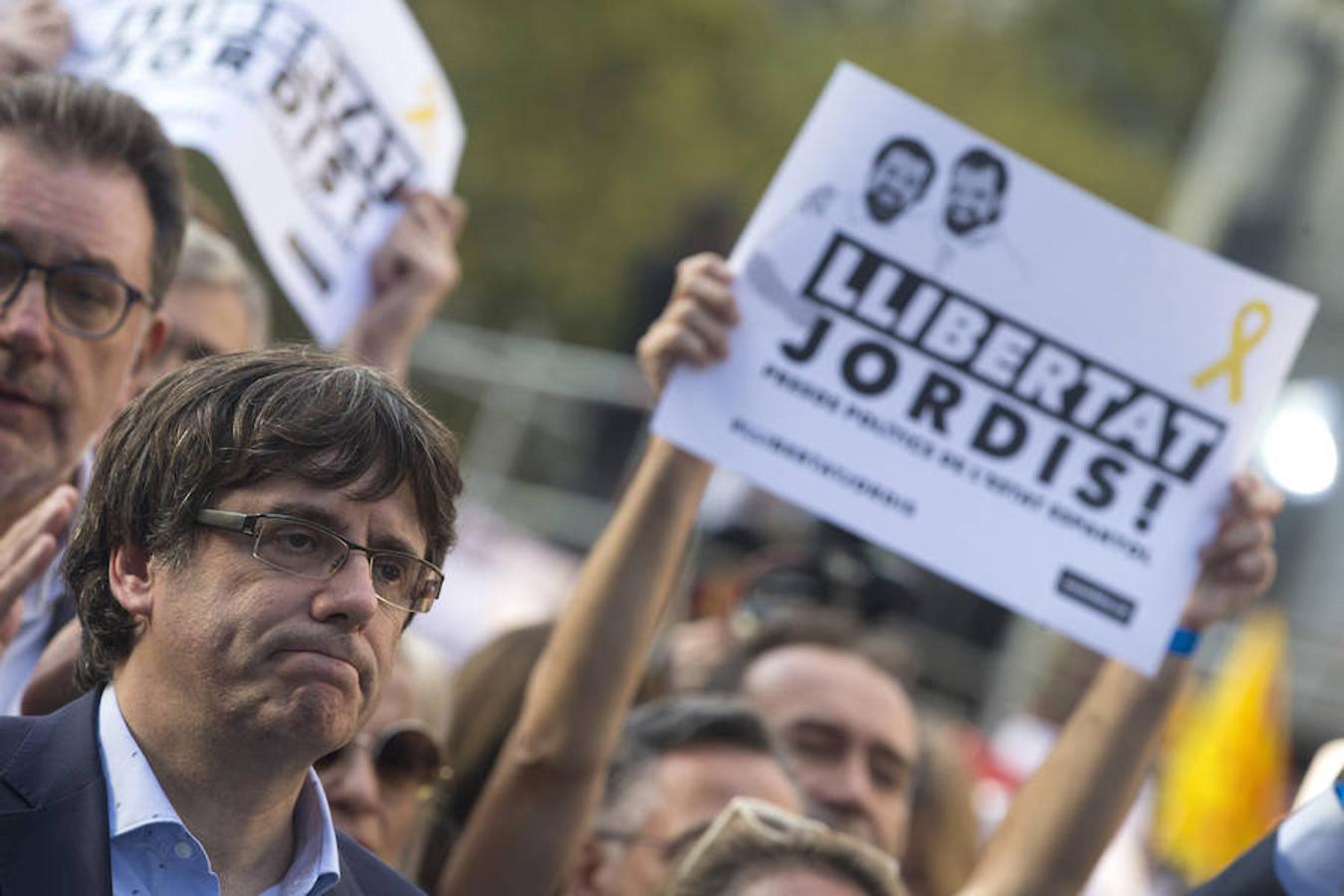 Puigdemont ha liderado la manifestación. 