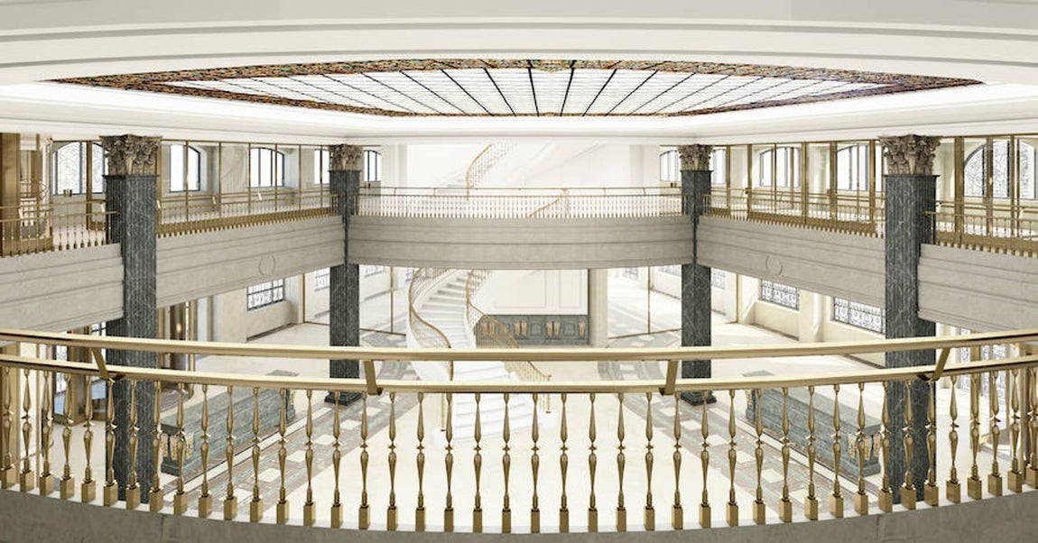 17.. Las vistas de la recepción del hotel desde la primera planta