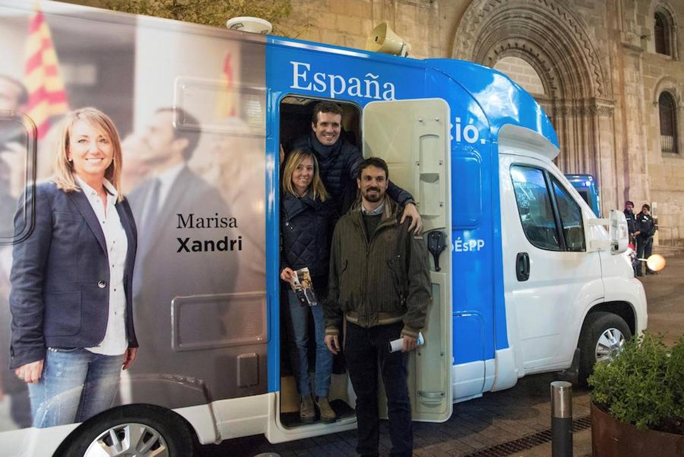La «road show» del vicesecretario de Comunicación del PP, Pablo Casado, en Lleida. 