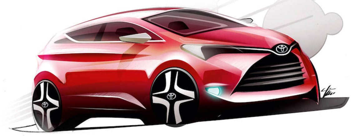 Boceto del Toyota Yaris. 