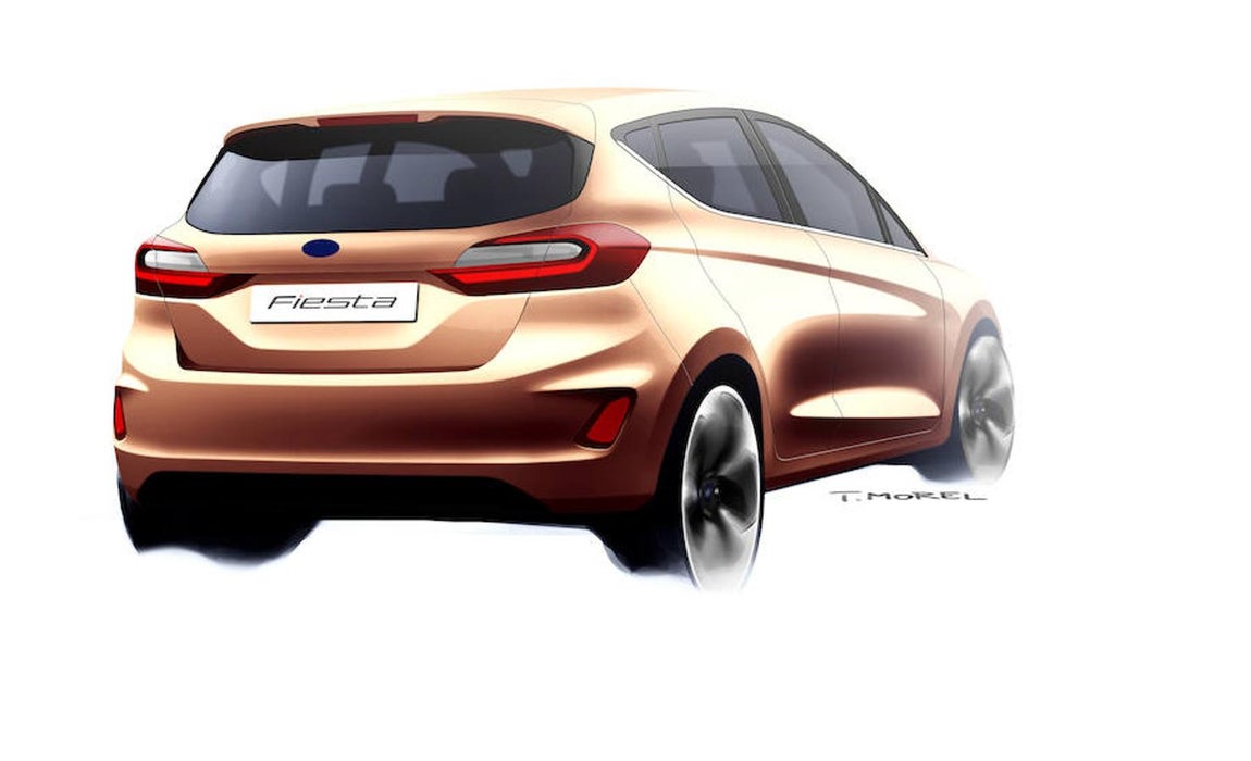 Boceto de la parte trasera del Fiesta. 