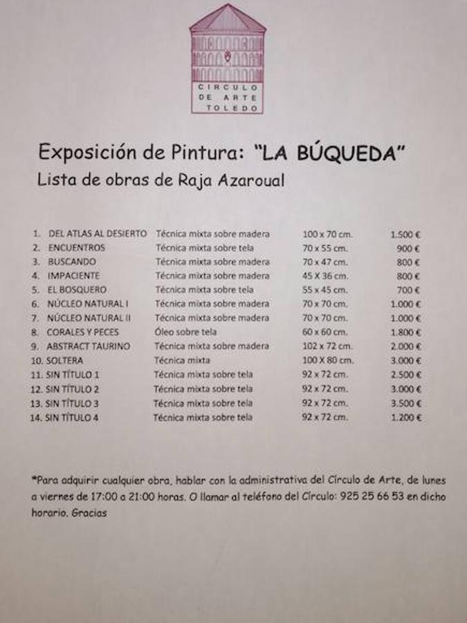 Raja Azaroual, en el Círculo de Arte de Toledo