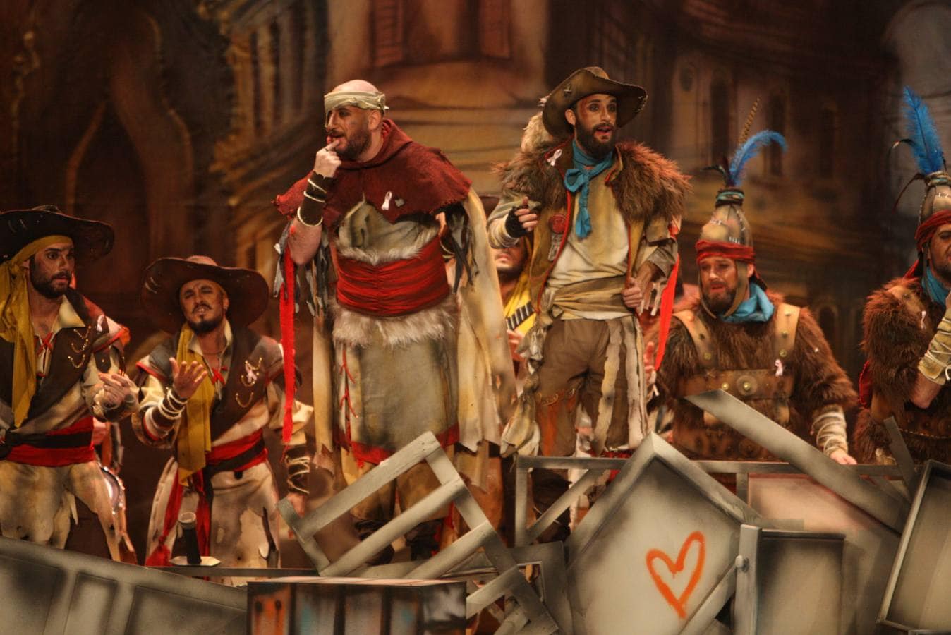 Carnaval de Cádiz 2018: la actuación de «Los cazagigantes» de Sevilla, en imágenes