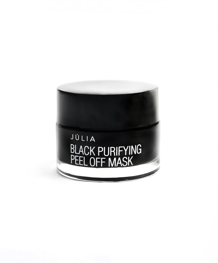Black Purifying Peel Off Mask de Jùlia. La mascarilla peel off purificante de carbón negro de bambú elimina los puntos negros, las impurezas y el exceso de sebo, minimizando al mismo tiempo la apariencia de los poros y el brillo de la piel. Precio: 20 euros