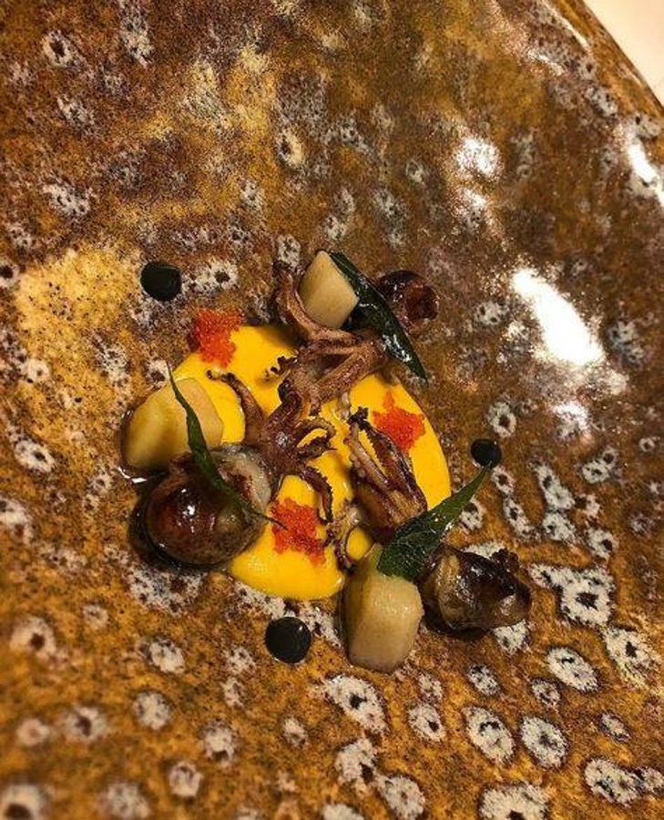 El polémico plato de David Muñoz. El chef y marido de Cristina Pedroche ha recibido multitud de críticas por sus «pulpets», tal y como él titula este plato