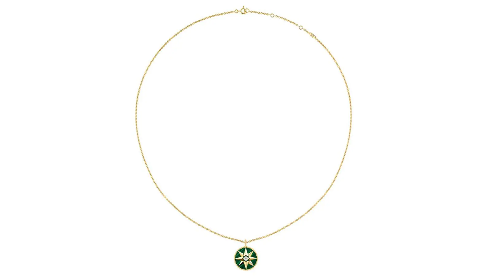 Dior. Collar Rose des Vents en oro amarillo, diamante y malaquita con reservo en malaquita. (Precio: 1.800 €)
