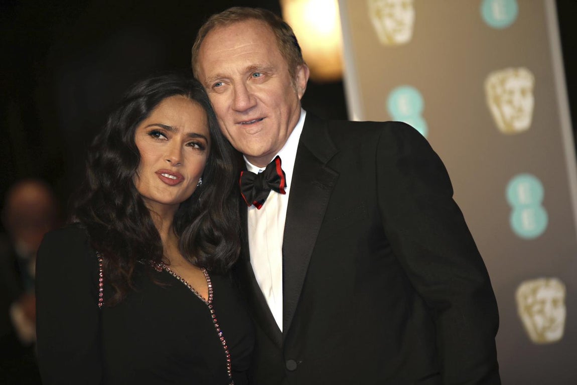 Salma Hayek y su marido, François Henri. 