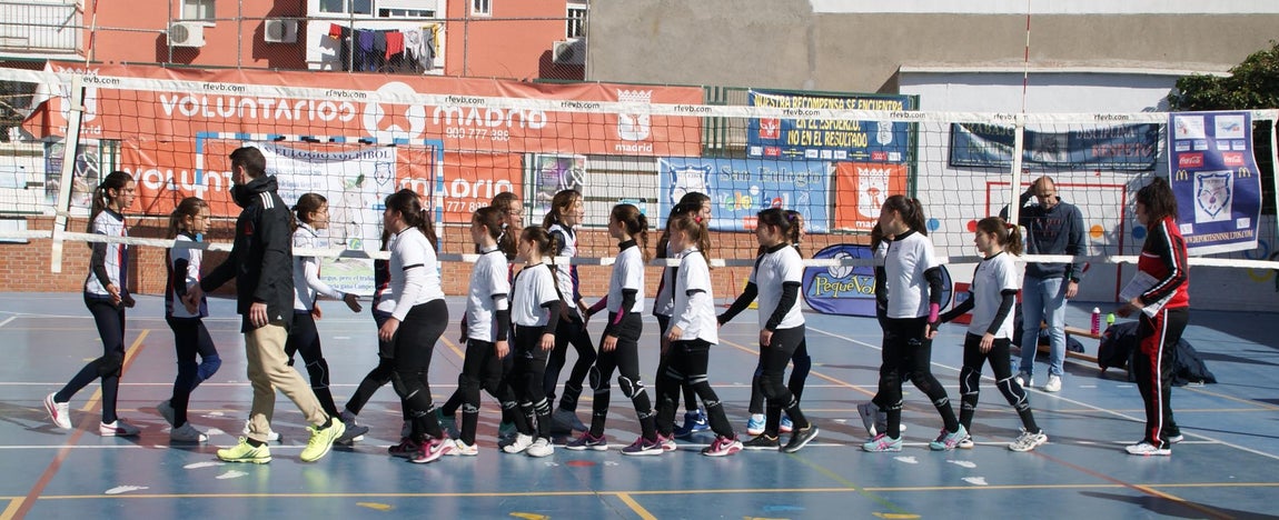 Las mejores imágenes del partido de voleibol alevín entre San Eulogio y Saint Louis des Français &quot;A&quot;