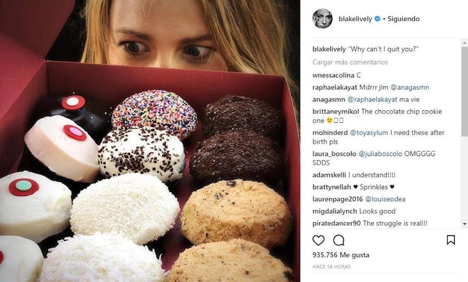 Blake Lively ha compartido con sus seguidores sus problemas para resistirse al dulce. 