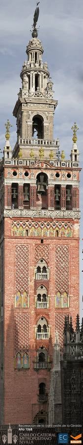 Los colores de la Giralda, un viaje del rojo al blanco