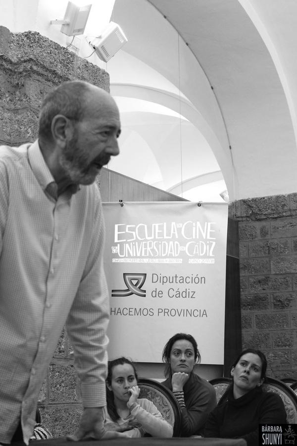 El actor Miguel Rellán en la Escuela de Cine de la Universidad de Cádiz