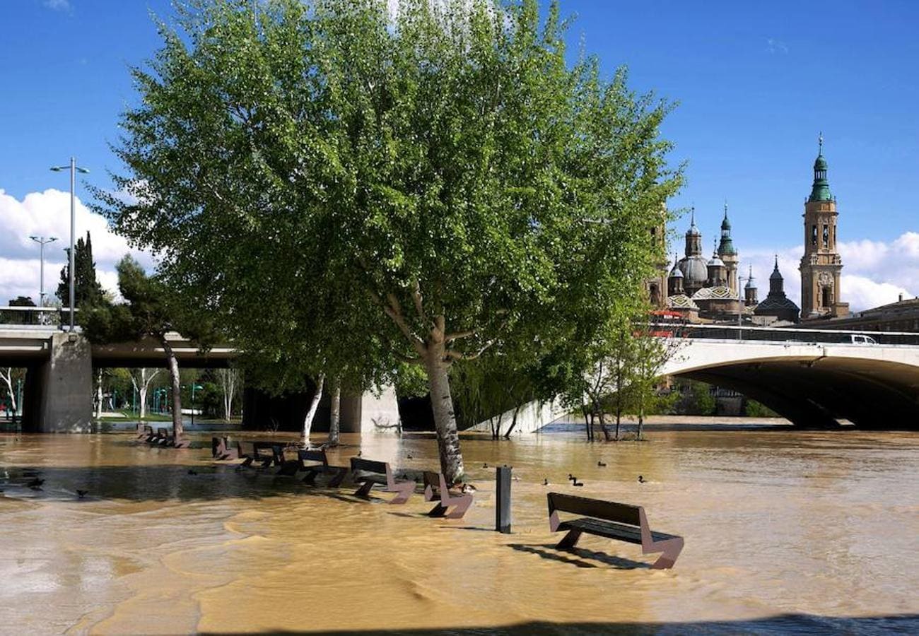 El río Ebro ha comenzado a desbordarse a su paso por Zaragoza. 