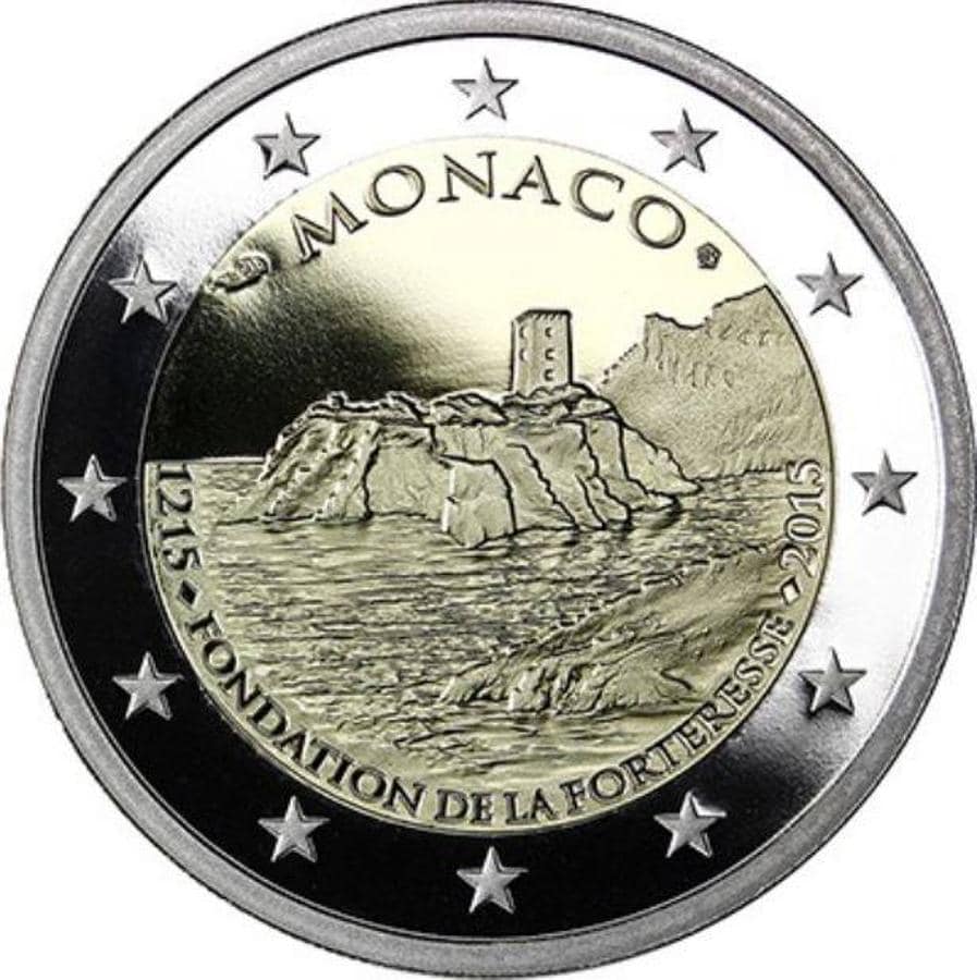Mónaco (2015): las monedas acuñadas en Mónaco suelen estar fabricadas con un material de mayor calidad, lo que incrementa su valor. Esta moneda con el Castillo en la roca como motivo, alcanza ya los 1.000 euros.. historia-hamburg-de
