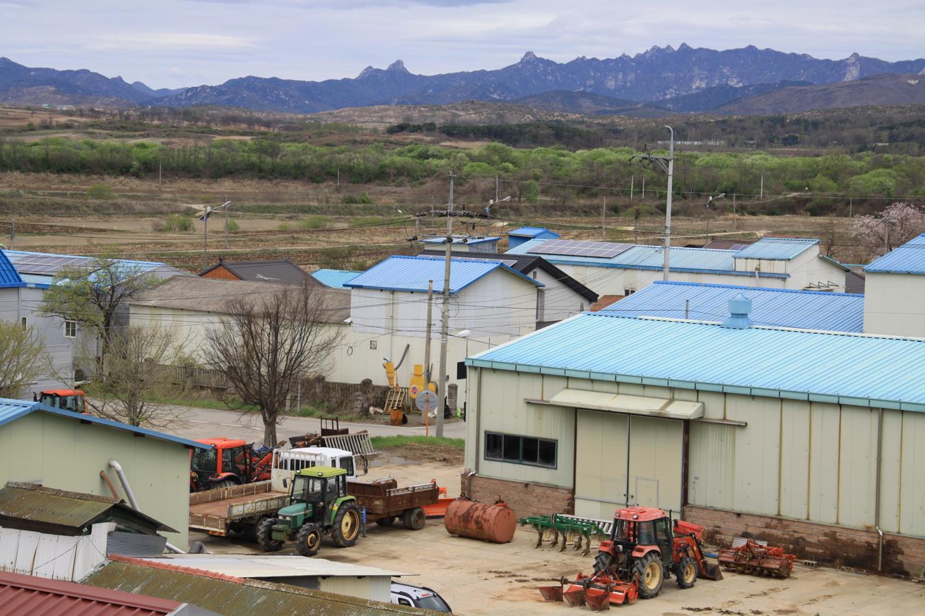 Con 49 casas, el pueblo de Taesung se enclava en plena Zona Desmilitarizada del Paralelo 38, una tierra de nadie plagada de minas y alambradas que divide a las dos Coreas. 