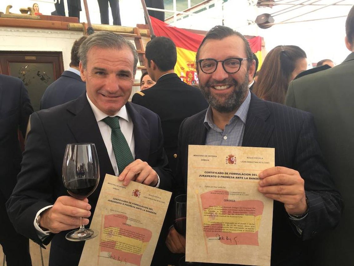 Salvador Rueda (Mapfre), y José Manuel Ortega Fournier (Bodegas). 