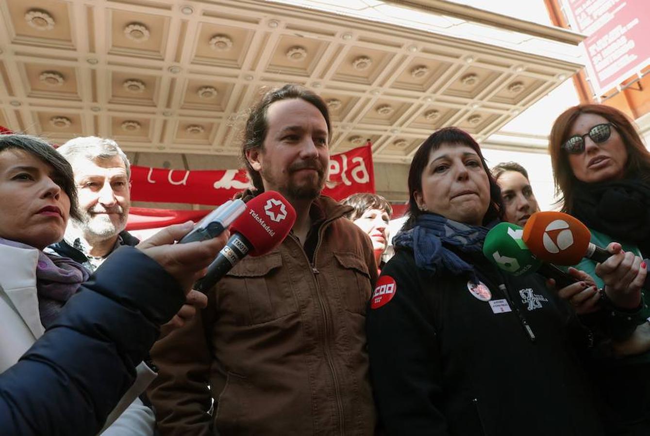 Pablo Iglesias también ha acudido a la manifestación del Primero de Mayo en Madrid. 