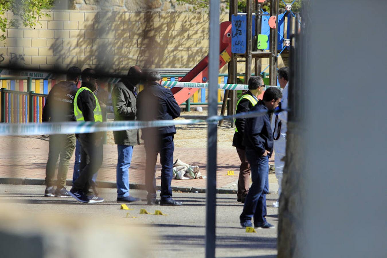 Agentes de la Policía Judicial de la Guardia Civil de Toledo recogen muestras