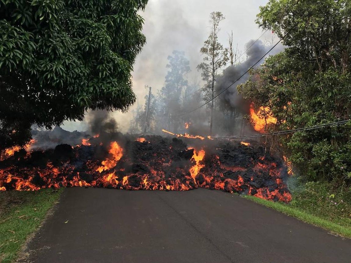 Estampa que ha dejado el volcán Kilauea, en Hawái, tras entrar en erupción.. 