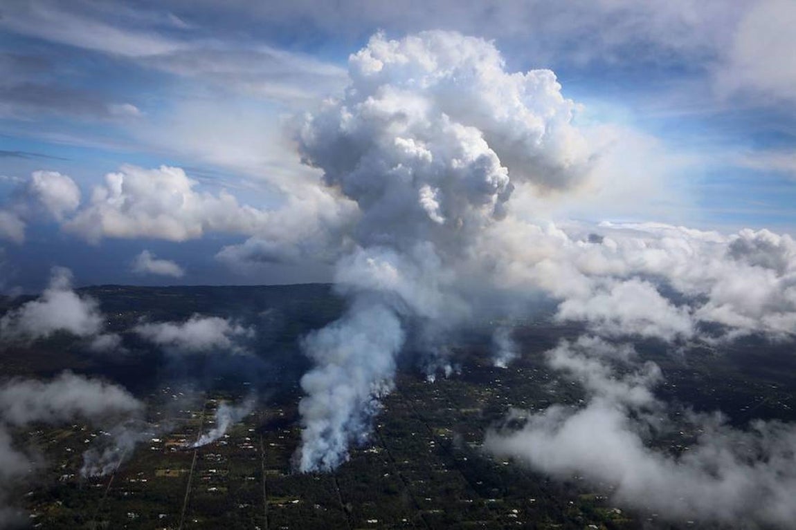 Estampa que ha dejado el volcán Kilauea, en Hawái, tras entrar en erupción.. 