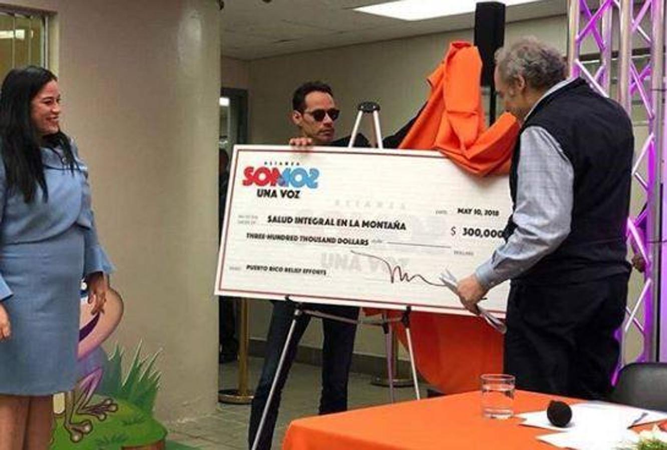 Marc Anthony. El cantante ha donado hoy 300.000 dólares Centro Salud Integral De La Montaña en Orocovis