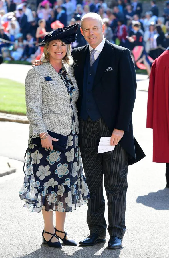El exentrenador de rugby Clive Woodward junto a su mujer Jayne Williams. 