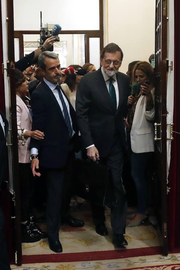 Mariano Rajoy, a su llegada al Congreso de los Diputados. 