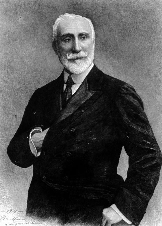 Retrato de Antonio Maura en un grabado de Bartolomé Maura. 