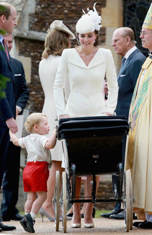 Para el bautismo de la princesa Carlota se decantó por el blanco. 