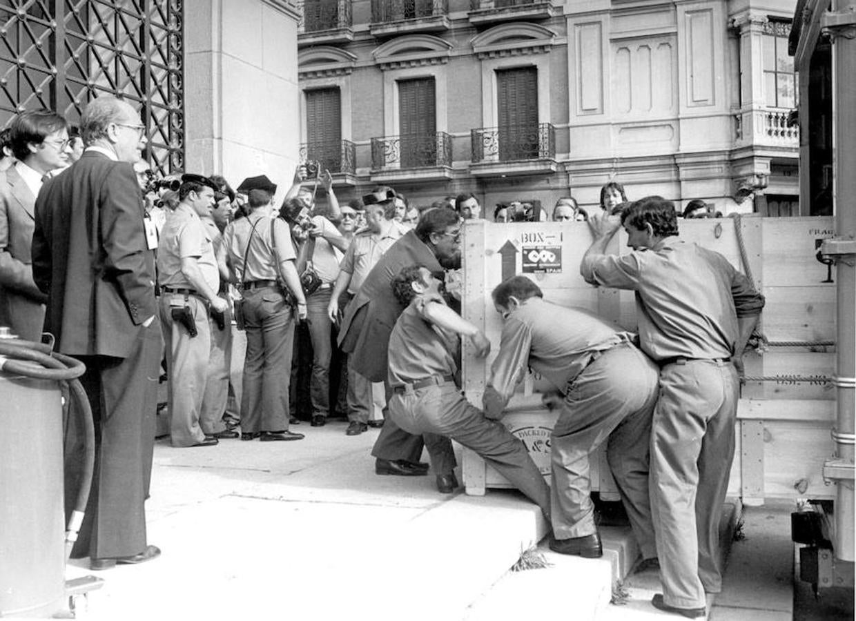 Momento en el que el «Guernica» llega a Madrid. 