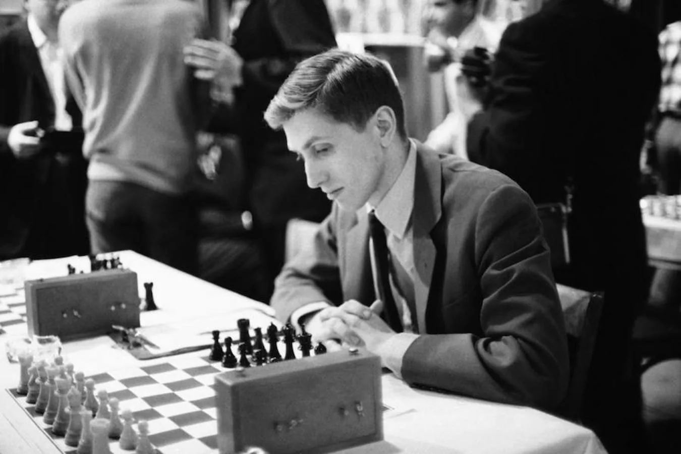 Bobby Fischer en una partida en Estados Unidos. 