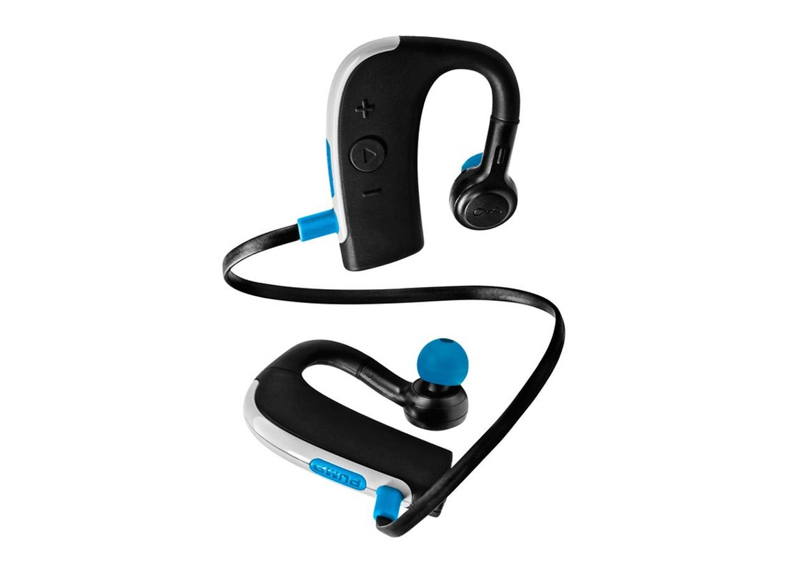 BlueAnt Pump Wireless HD. Están pensados para que los deportistas que quieran huir del gimnasio hacia la natación y los deportes extremos no tengan que renunciar a la música. Totalmente aislados mediante teflón y kevlar militar, consiguen proteger los auriculares del agua, el polvo, la sal y el sudor. La batería dura 8 horas en funcionamiento y 2 semanas en suspensión