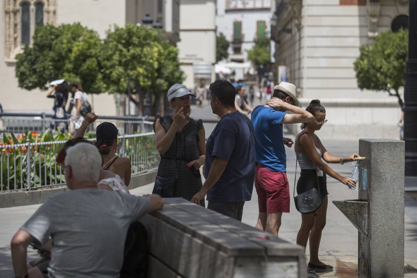 El primer día de la ola de calor en Sevilla