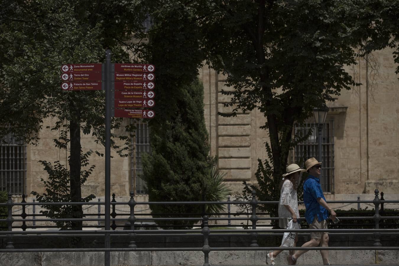 El primer día de la ola de calor en Sevilla