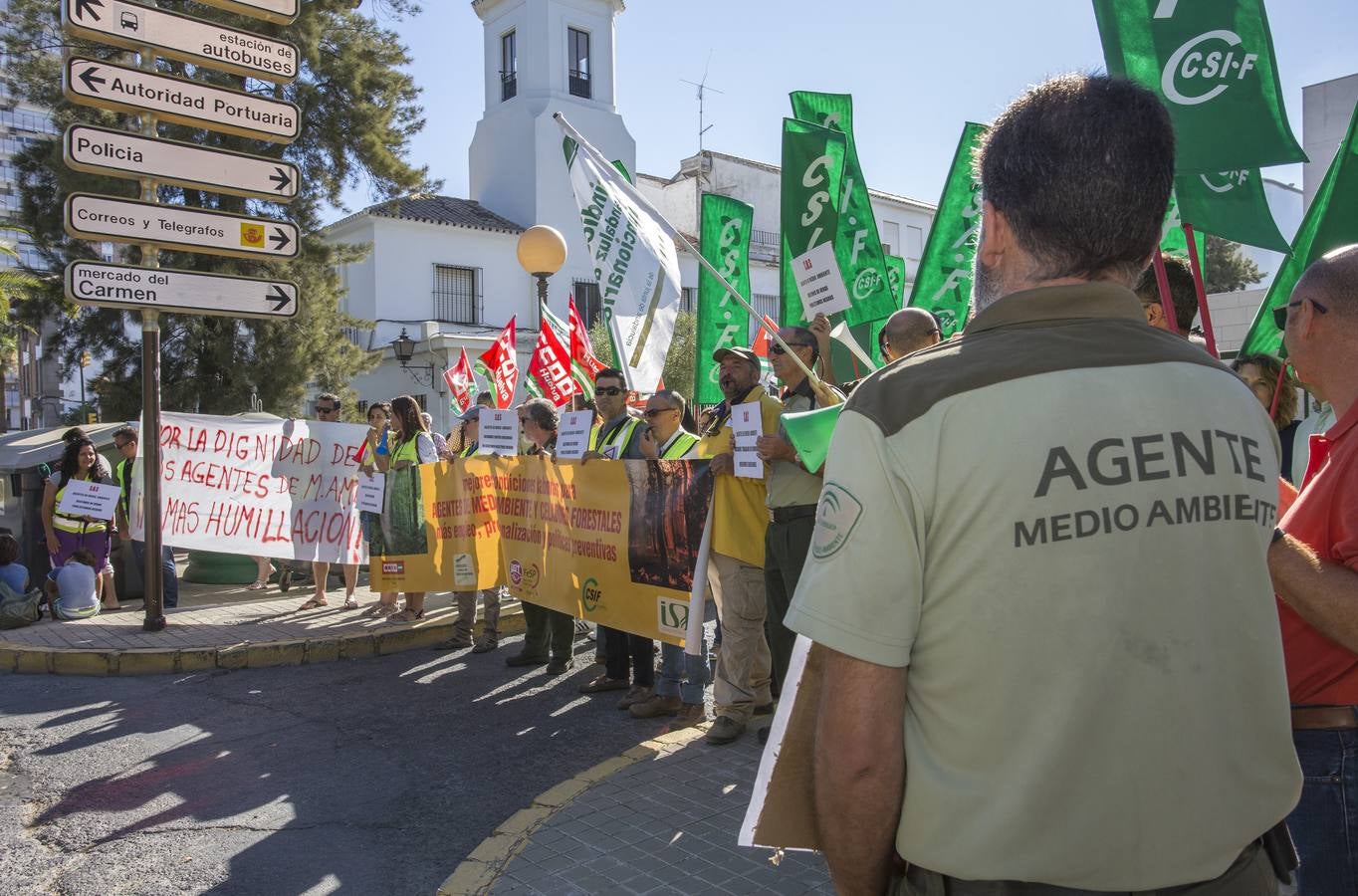 Los empleados del Infoca se manifiestan en Huelva por la precariedad laboral