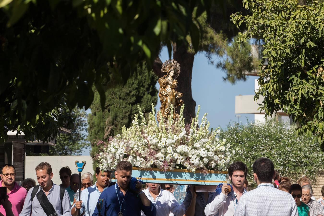 La procesión de la Virgen de la Asunción en el Figueroa, en imágenes