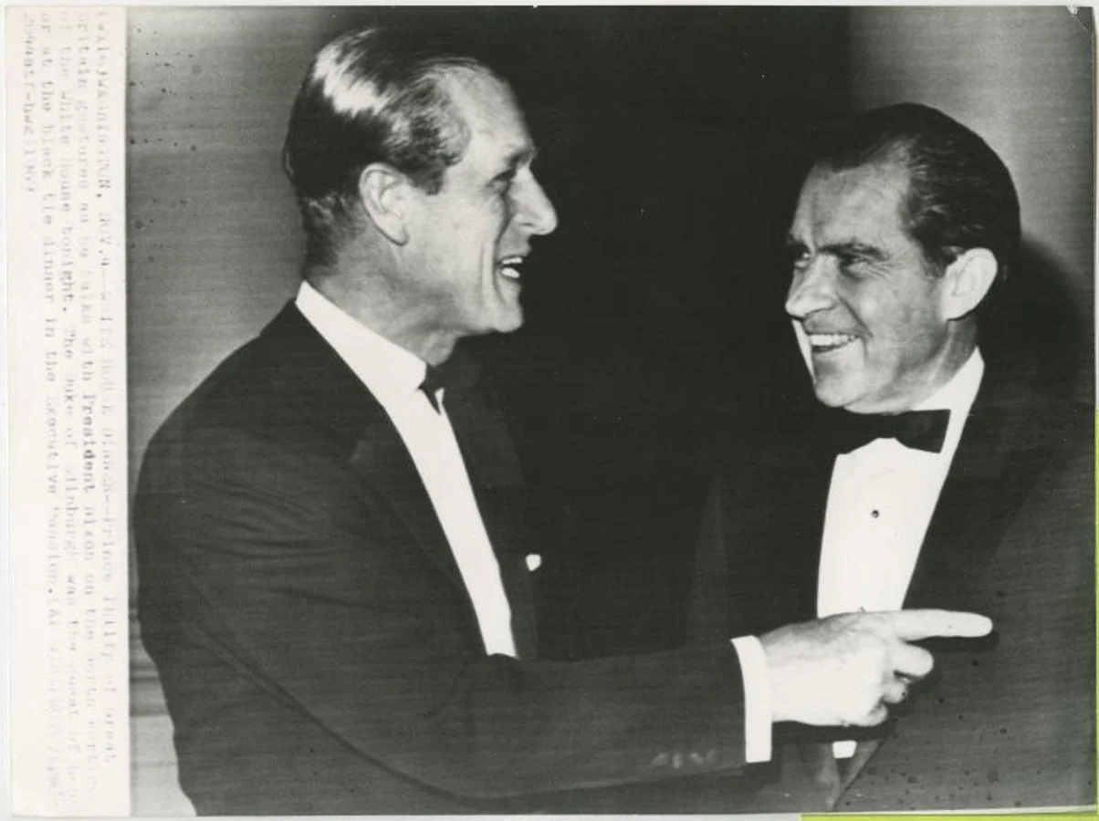 Felipe de Edimburgo junto al presidente Nixon. 