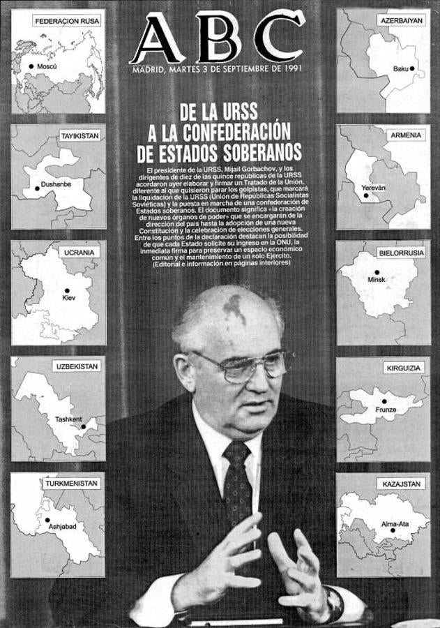 Así informó ABC de la transición de la URSS a un régimen de democracia en su portada. 