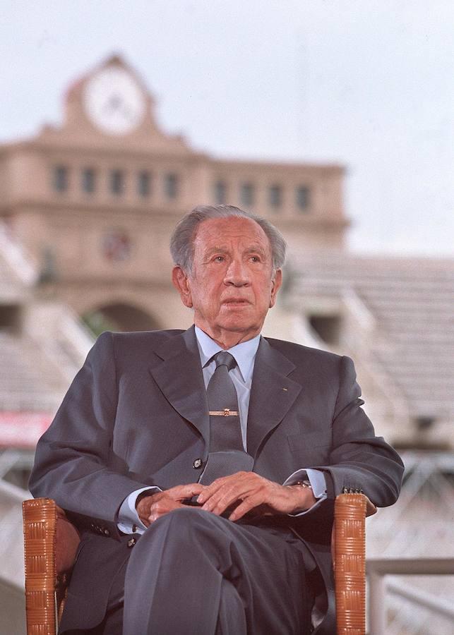 Samaranch en el Estadio Olímpico de Montjuic. 