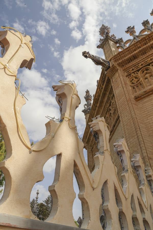 Así han quedado las fachadas y cerámicas del Pabellón Real tras su restauración