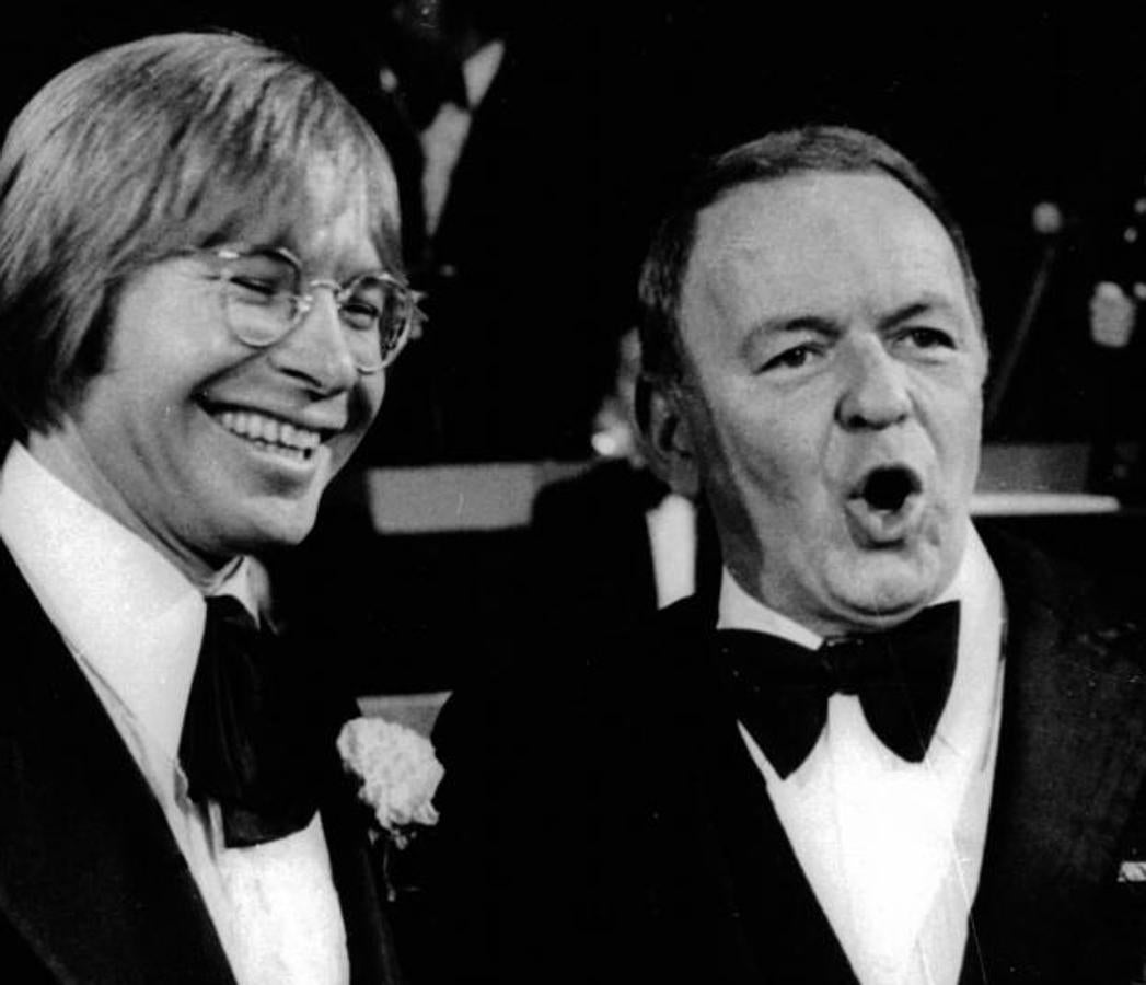 John Denver y Frank Sinatra en un ensayo. 