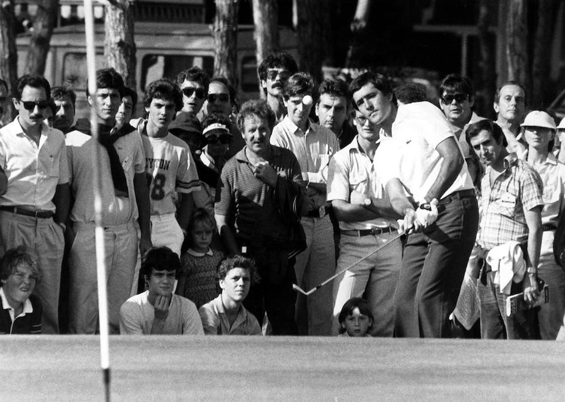 El golfista español Severiano Ballesteros durante la última jornada del Open España de Golf