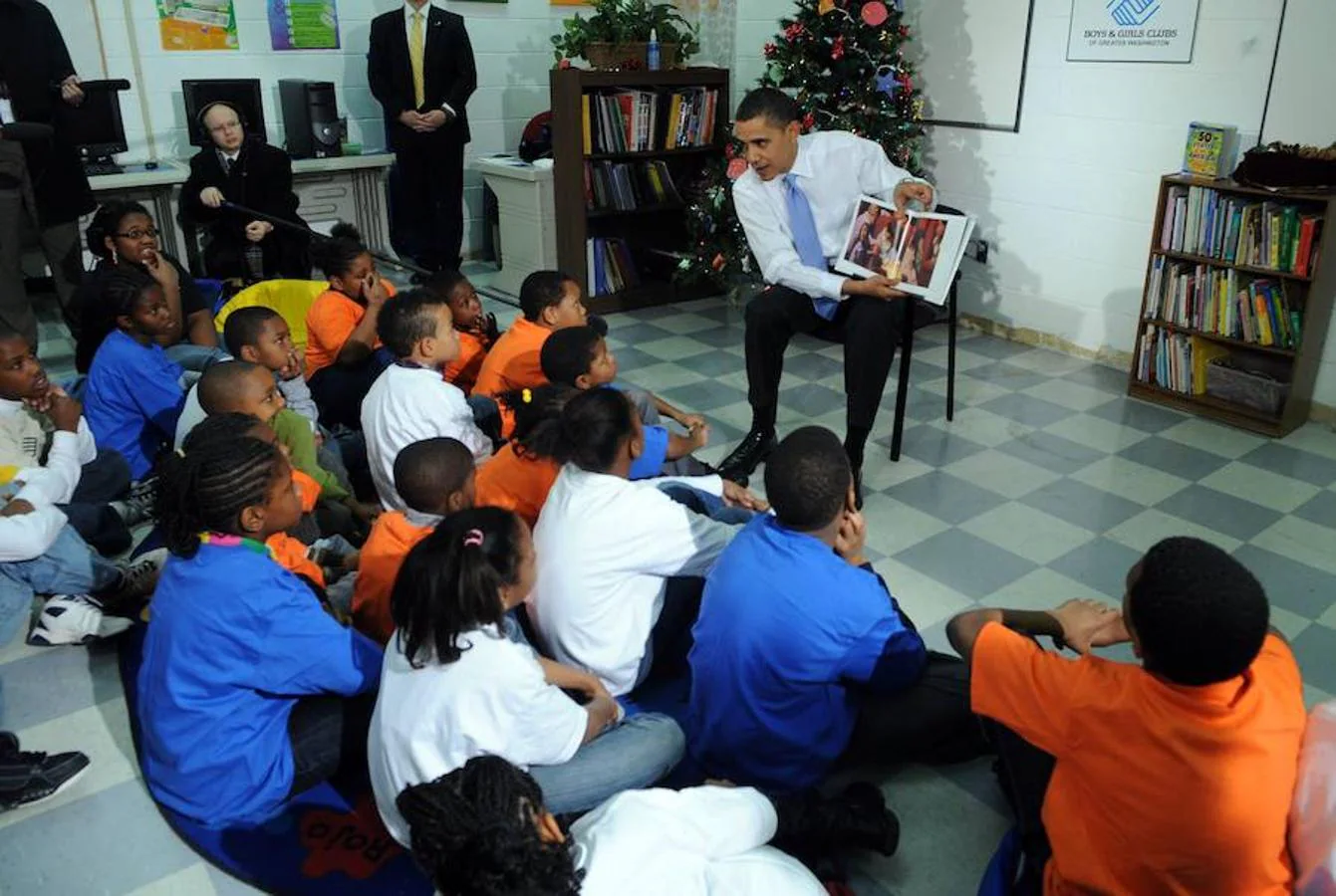 Obama, en un colegio. 