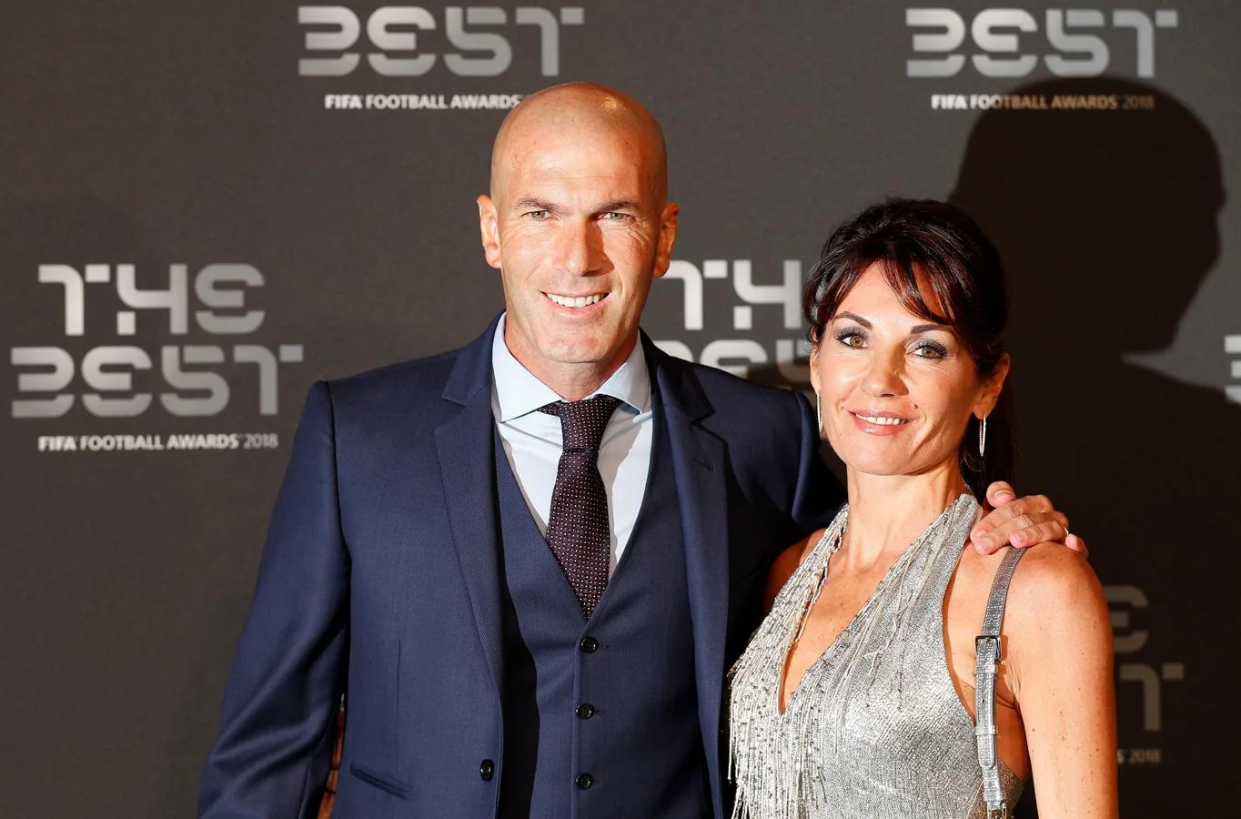 Zinedine Zidane y su mujer. 