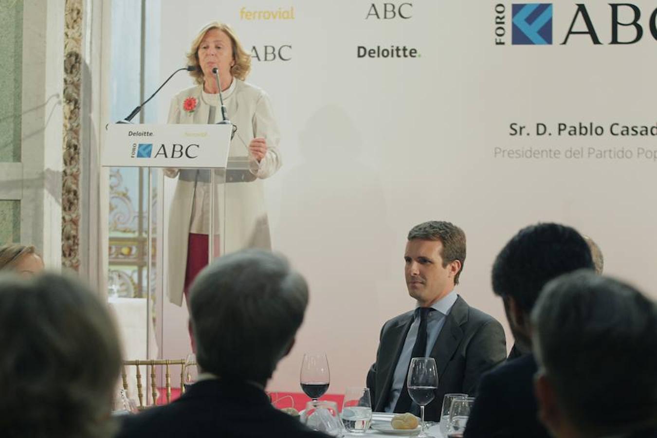 La presidenta-editora de ABC, Catalina Luca de Tena, en un discurso en el Foro ABC-Deloitte,. 