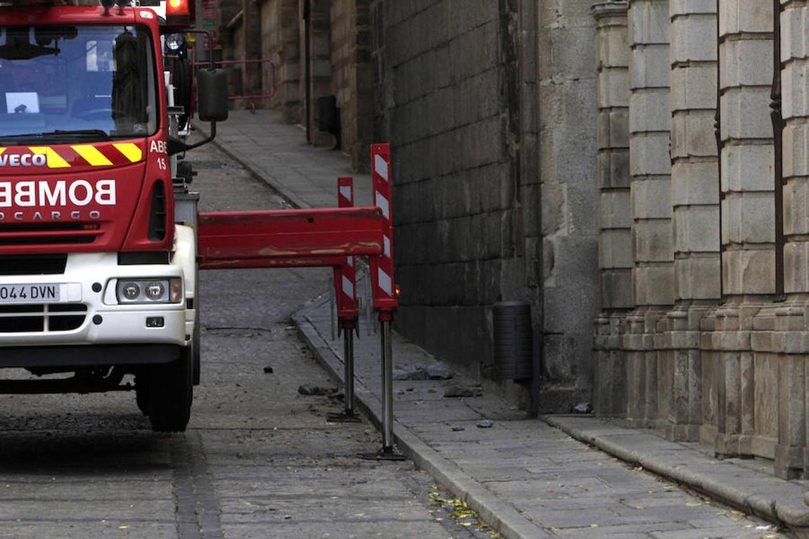 Restos de la pieza que se ha desprendido