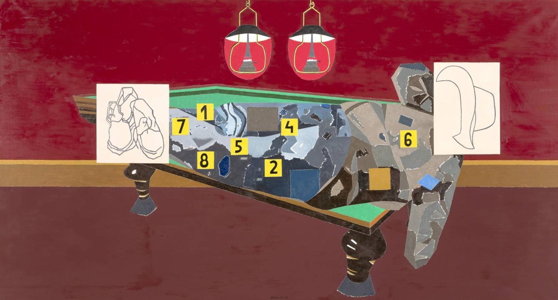 «Van Gogh en el billar de d'Auvers-sur-Oise». Una de sus ultimas pinturas (2017) que formaó parte de su última gran retrospectiva internacional en la Fundación Maegth de Sant Paul de Vence, en el sureste de Francia. Un discurso metapictórico, sobre la pintura desde la pintura