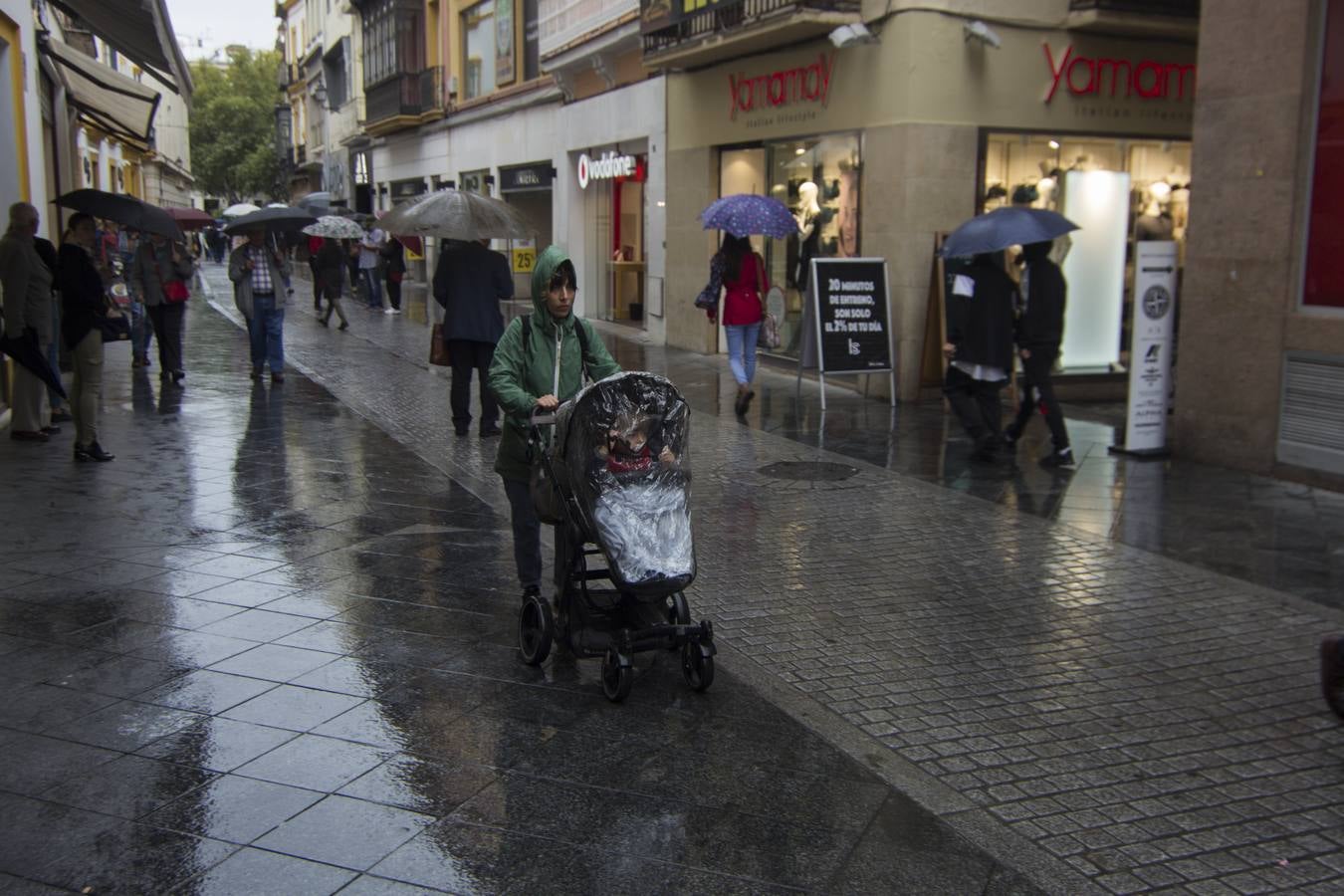 Primer temporal de lluvias en otoño en Sevilla