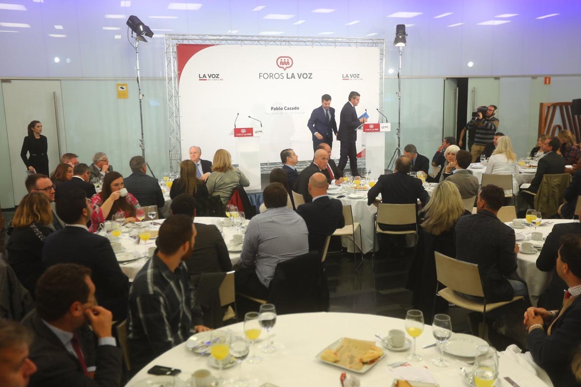 El presidente del Partido Popular Pablo Casado interviene en los Foros de La Voz de Cádiz