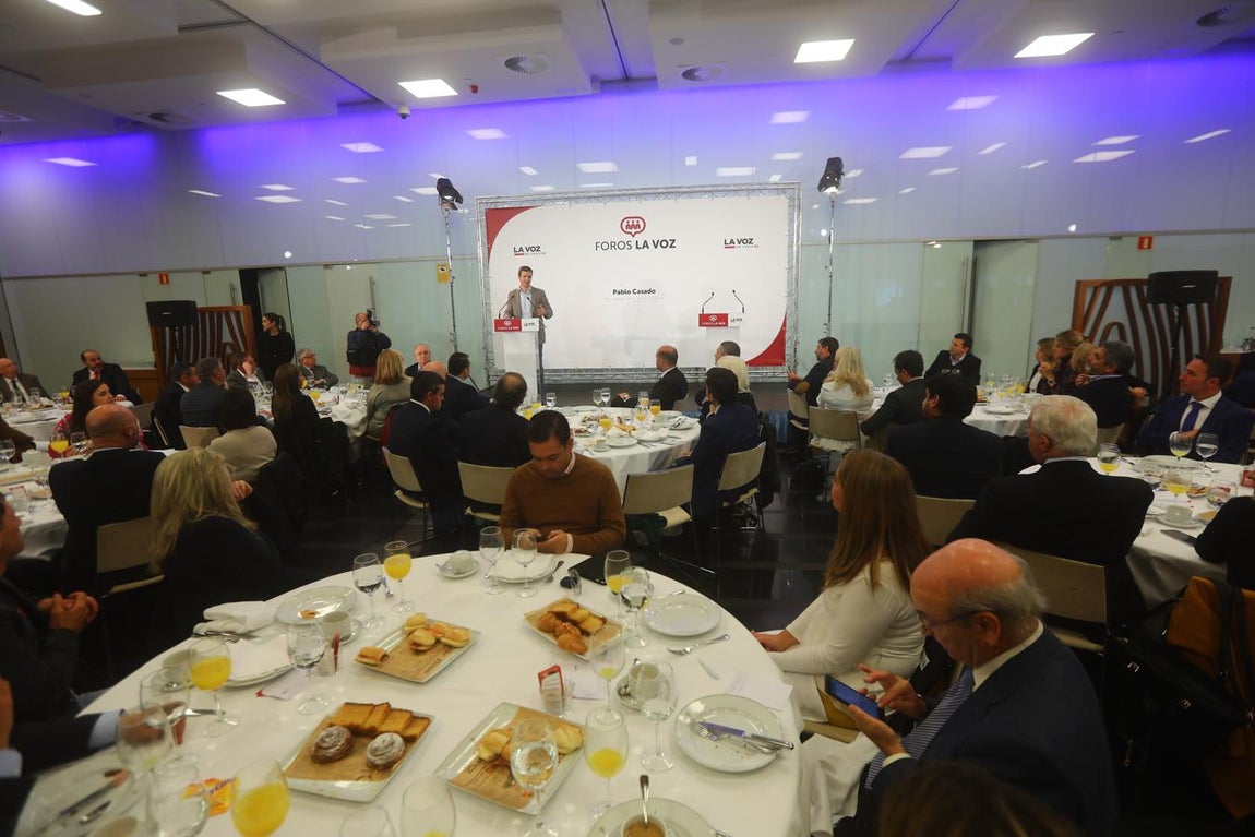 El presidente del Partido Popular Pablo Casado interviene en los Foros de La Voz de Cádiz